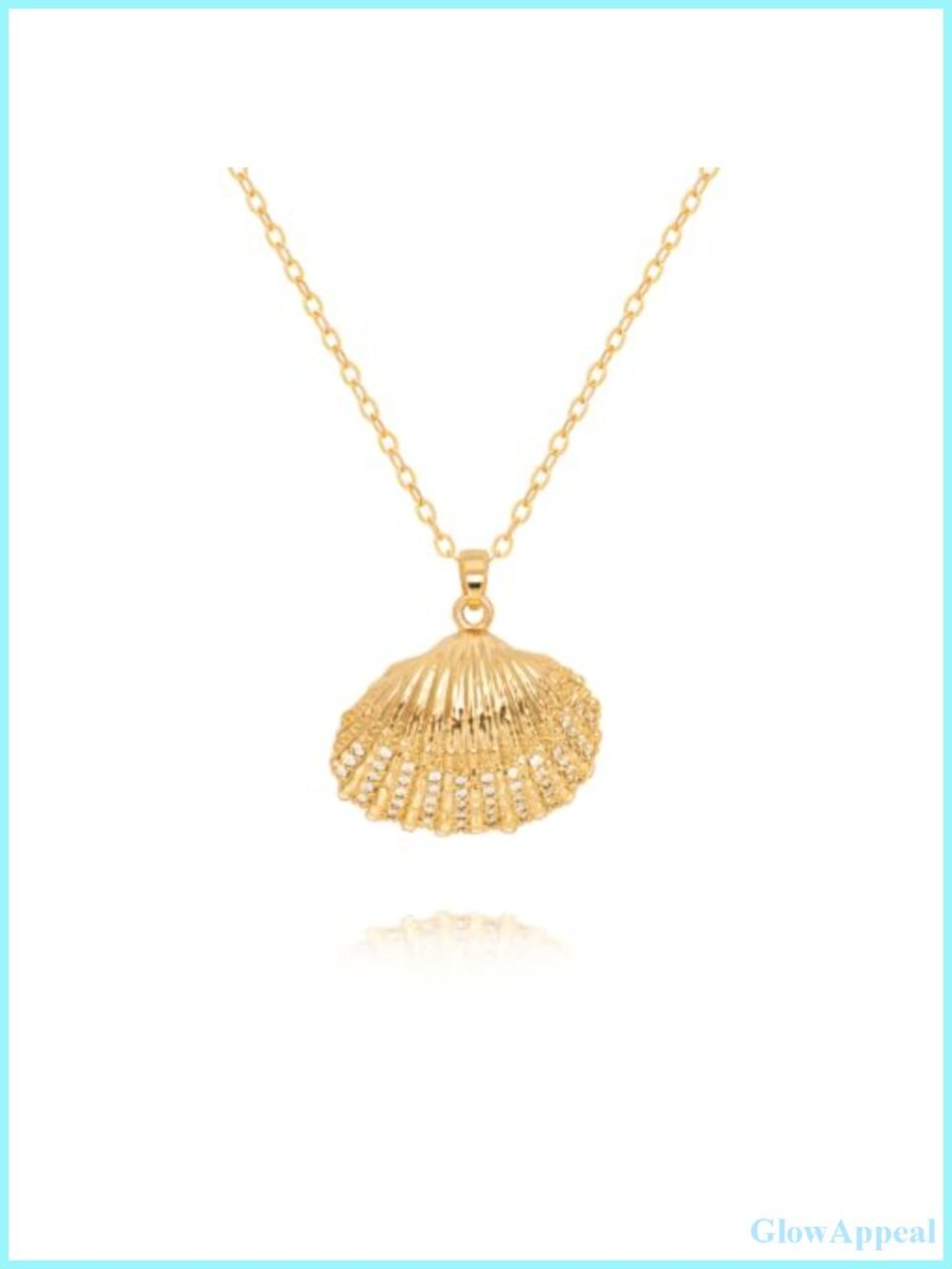 18k Gold Plated Chain Link Necklace Women Cubic Zirconia Pendant